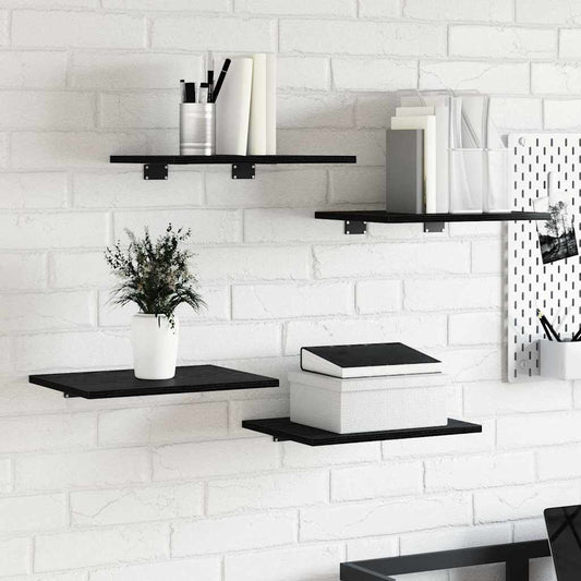 Étagère à livres 4 pcs Noir 40 x 30 x 1.5 cm Bois d'ingénierie