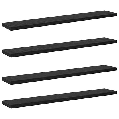 Étagère à livres 4 pcs Noir 60 x 10 x 1.5 cm Bois d'ingénierie