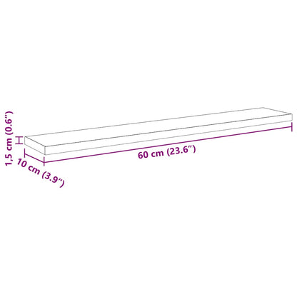 Étagère à livres 4 pcs Noir 60 x 10 x 1.5 cm Bois d'ingénierie