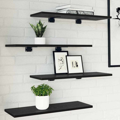 Étagère à livres 4 pcs Noir 60 x 20 x 1.5 cm Bois d'ingénierie