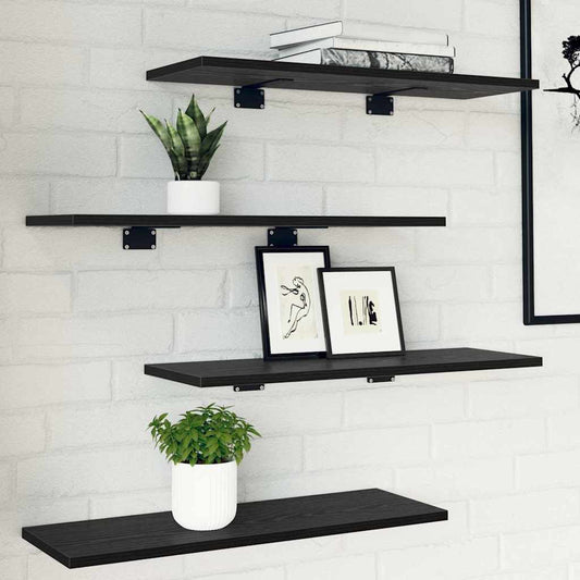 Étagère à livres 4 pcs Noir 60 x 20 x 1.5 cm Bois d'ingénierie