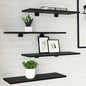 Étagère à livres 4 pcs Noir 60 x 20 x 1.5 cm Bois d'ingénierie