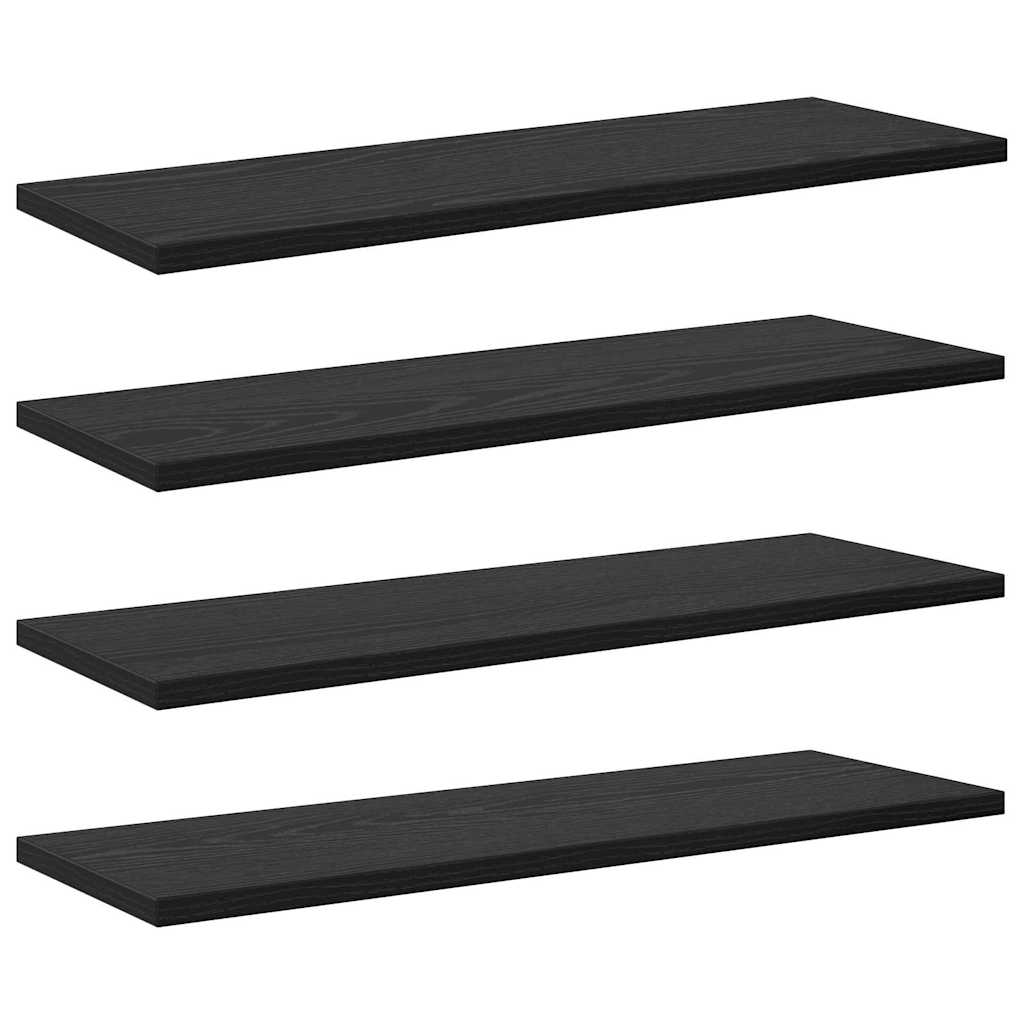Étagère à livres 4 pcs Noir 60 x 20 x 1.5 cm Bois d'ingénierie