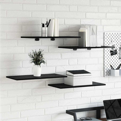 Étagère à livres 4 pcs Noir 60 x 30 x 1.5 cm Bois d'ingénierie