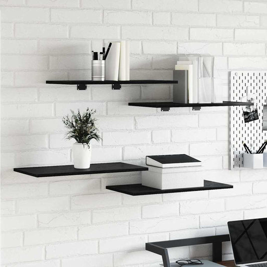 Étagère à livres 4 pcs Noir 60 x 30 x 1.5 cm Bois d'ingénierie