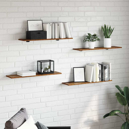 Étagère à livres 4 pcs Marron 80 x 20 x 1.5 cm