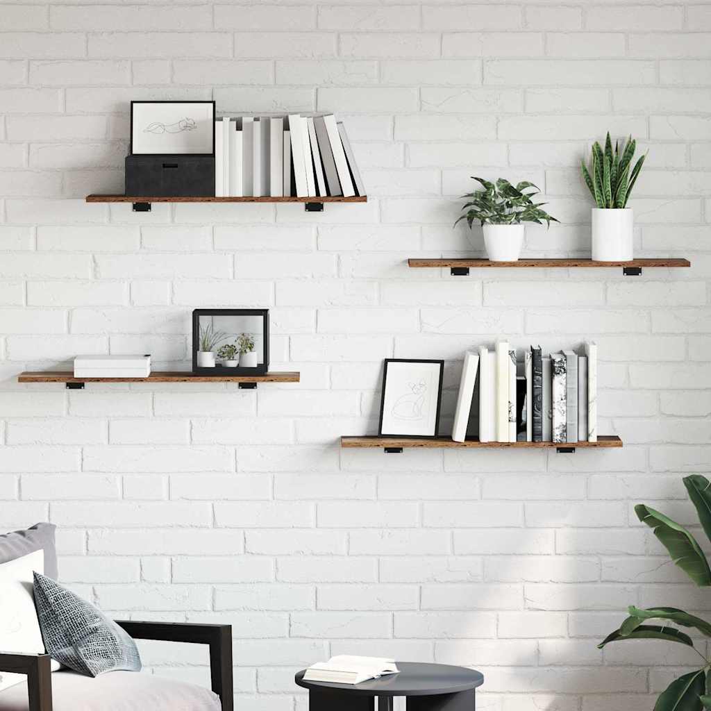 Étagère à livres 4 pcs Marron 80 x 20 x 1.5 cm