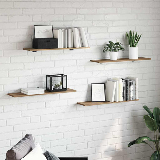 Étagère à livres 4 pcs Marron 80 x 20 x 1.5 cm