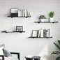 Étagère à livres 4 pcs Noir 80 x 20 x 1.5 cm Bois d'ingénierie