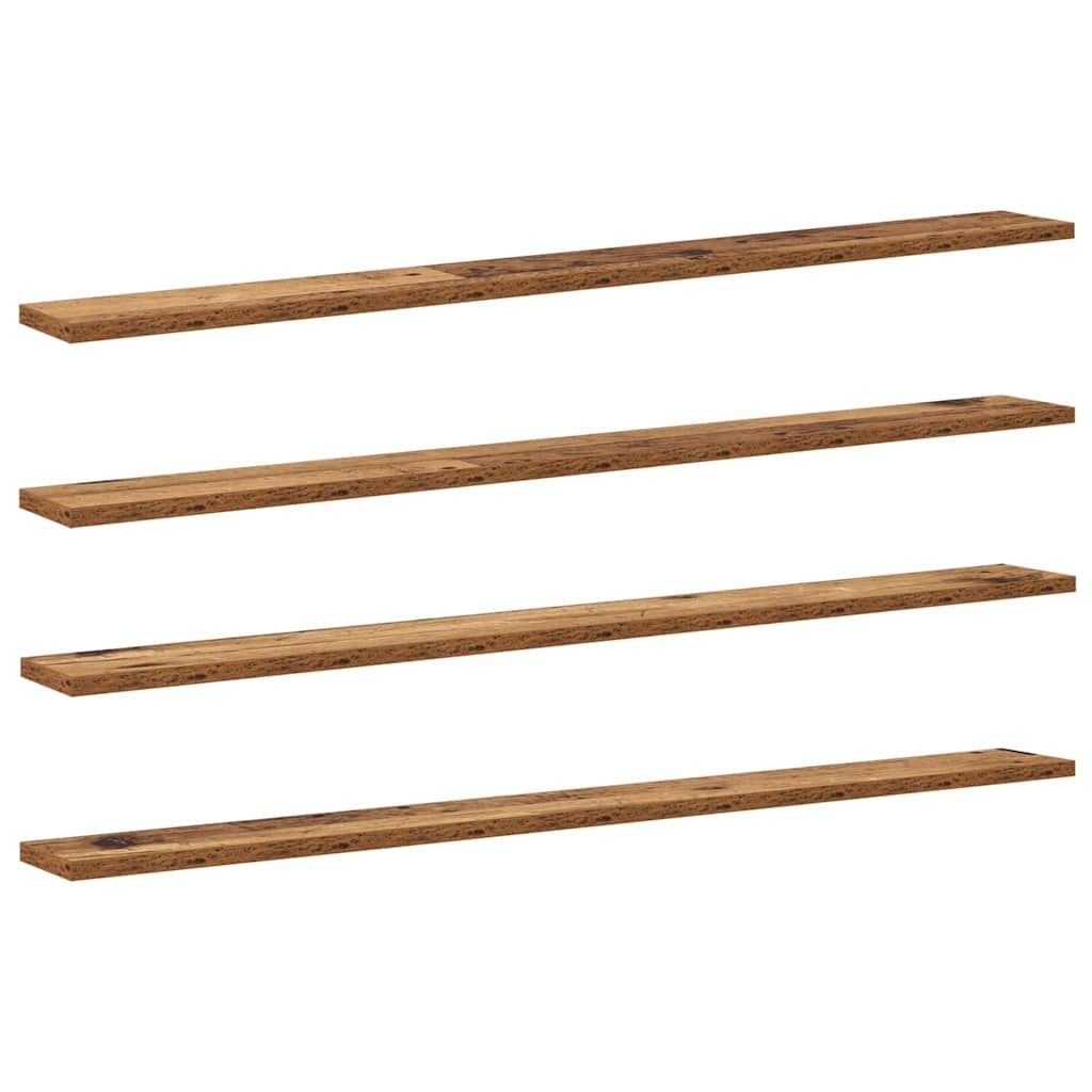 Étagère à livres 4 pcs Marron 100 x 10 x 1.5 cm