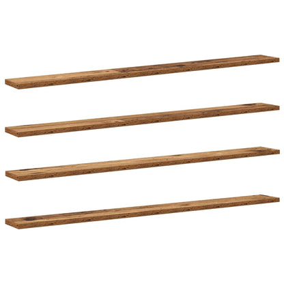 Étagère à livres 4 pcs Marron 100 x 10 x 1.5 cm