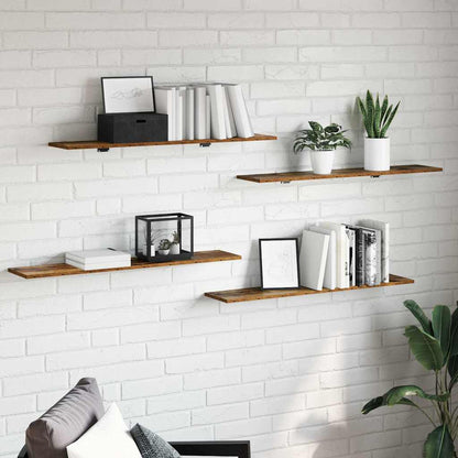 Étagère à livres 4 pcs Marron 100 x 20 x 1.5 cm