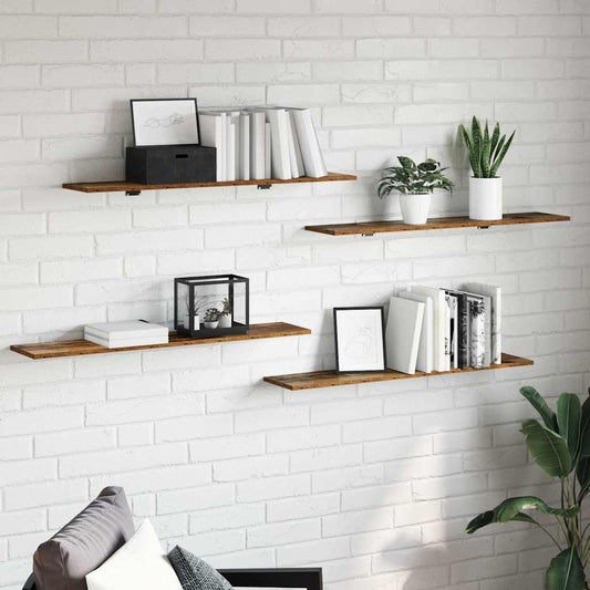 Étagère à livres 4 pcs Marron 100 x 20 x 1.5 cm