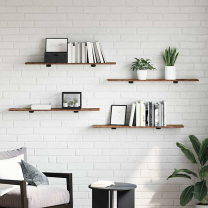 Étagère à livres 4 pcs Marron 100 x 20 x 1.5 cm