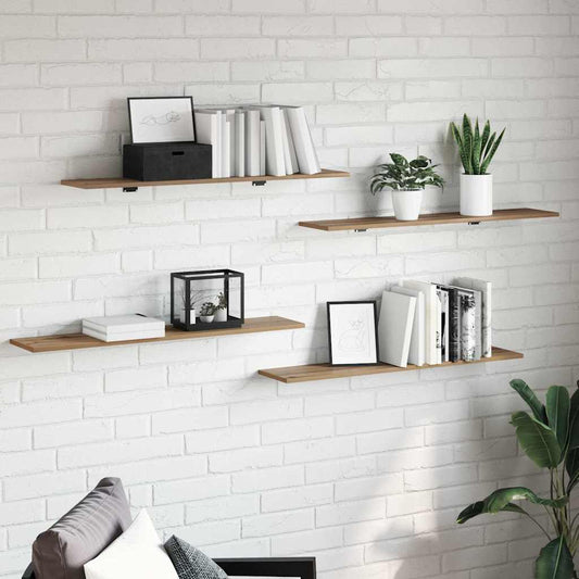 Étagère à livres 4 pcs Marron 100 x 20 x 1.5 cm