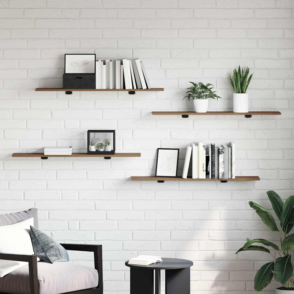 Étagère à livres 4 pcs Marron 100 x 20 x 1.5 cm