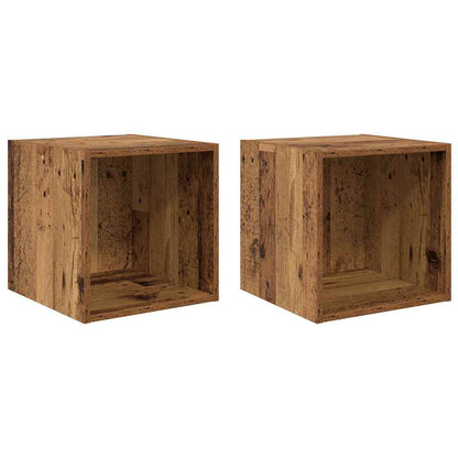 Meuble mural avec étagère 2 pcs Bois ancien 37 x 37 x 37 cm