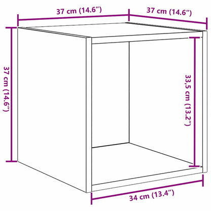 Meuble mural avec étagère 2 pcs Bois ancien 37 x 37 x 37 cm