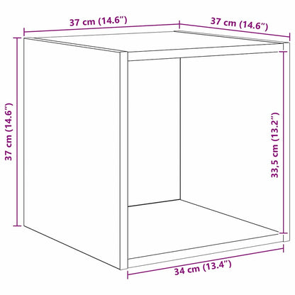 Meuble mural chêne artisanal 37 x 37 x 37 cm Bois d'ingénierie