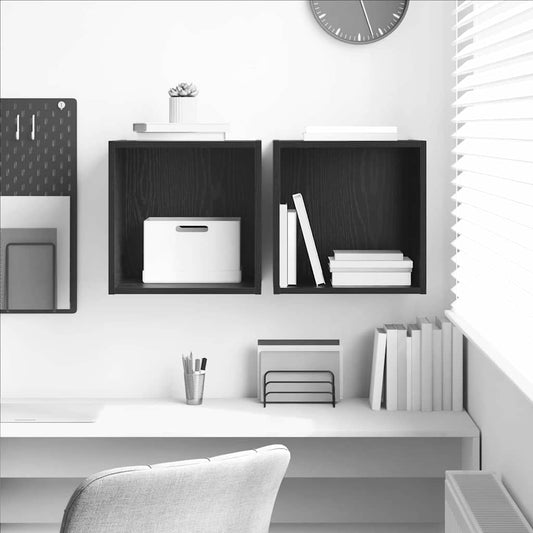 Meuble mural 2 pcs Chêne noir 37 x 37 x 37 cm Bois d'ingénierie