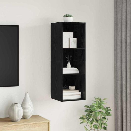 Meuble TV mural Chêne noir 37 x 37 x 107 cm Bois d'ingénierie