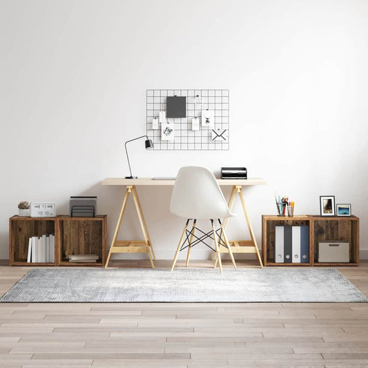 Meuble TV 4 pcs Marron 37 x 35 x 37 cm Bois d'ingénierie