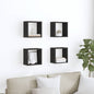 Étagères murales avec étagère 4 pcs Chêne Noir 26 x 15 x 26 cm