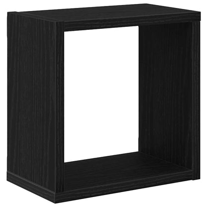 Étagères murales avec étagère 4 pcs Chêne Noir 26 x 15 x 26 cm