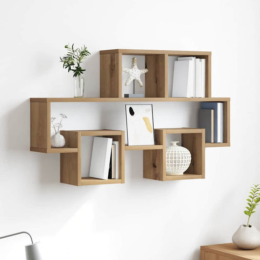 Étagère Murale avec étagère chêne artisanal 82 x 15 x 51 cm