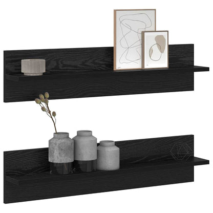 Étagères Murales 2 pcs Chêne noir 80 x 11,5 x 18 cm