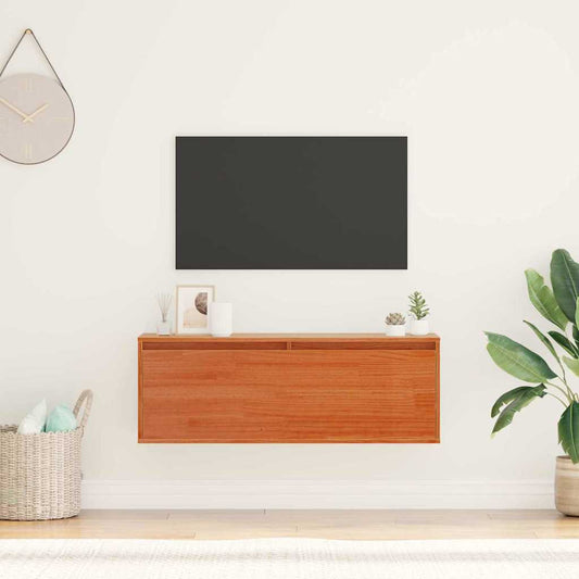 Meuble mural Marron cire 100 x 30 x 35 cm Bois massif en pin