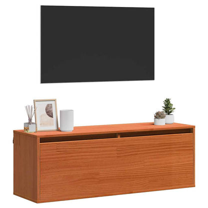 Meuble mural Marron cire 100 x 30 x 35 cm Bois massif en pin
