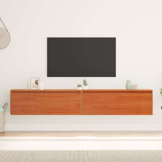 Cabinets muraux avec porte 2 pcs Marron cire 100 x 30 x 35 cm
