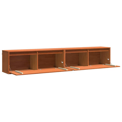 Cabinets muraux avec porte 2 pcs Marron cire 100 x 30 x 35 cm