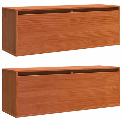 Cabinets muraux avec porte 2 pcs Marron cire 100 x 30 x 35 cm