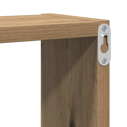 Cube mural chêne artisanal 96 x 12 x 64 cm Bois d'ingénierie