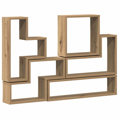 Cube mural chêne artisanal 96 x 12 x 64 cm Bois d'ingénierie