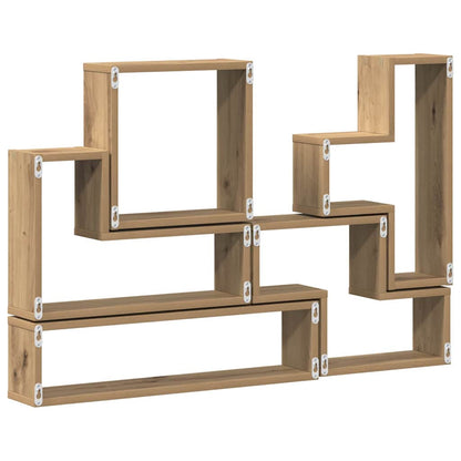 Cube mural chêne artisanal 96 x 12 x 64 cm Bois d'ingénierie