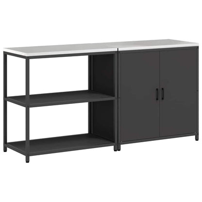Ensemble de rangement cuisine 2 pcs Noir 180 x 50 x 92 cm