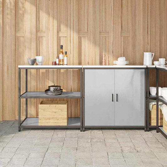 Ensemble de rangement cuisine 2 pcs Argent 180 x 50 x 92 cm