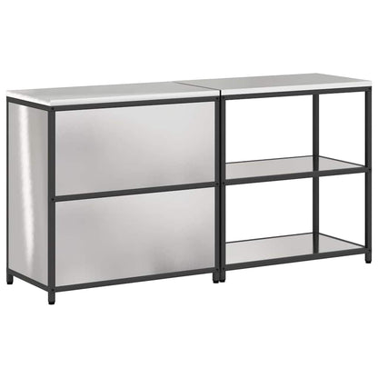 Ensemble de rangement cuisine 2 pcs Argent 180 x 50 x 92 cm