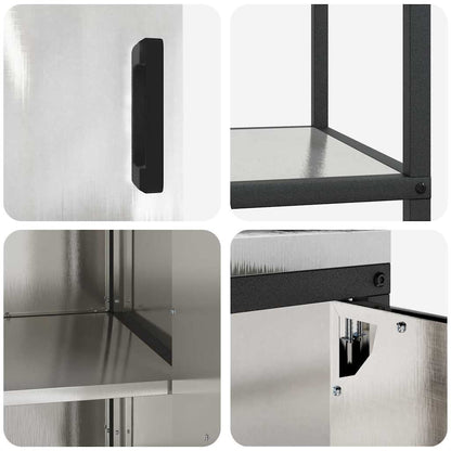 Ensemble de rangement cuisine 2 pcs Argent 180 x 50 x 92 cm