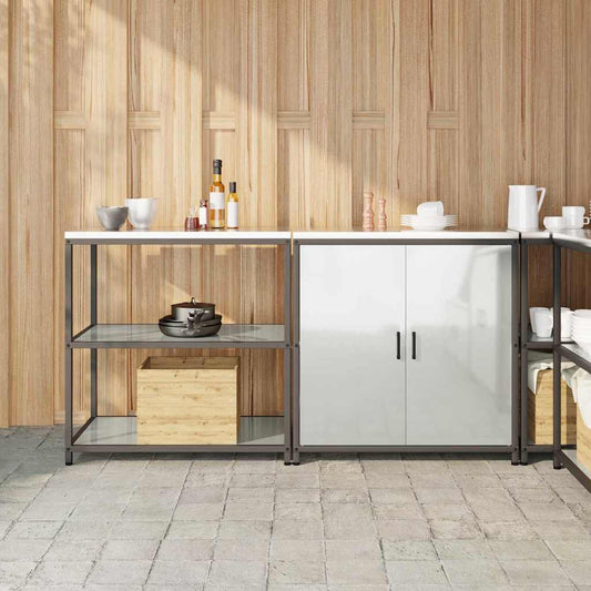 Ensemble de rangement cuisine 2 pcs Argent 180 x 50 x 92 cm