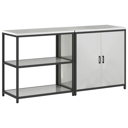 Ensemble de rangement cuisine 2 pcs Argent 180 x 50 x 92 cm