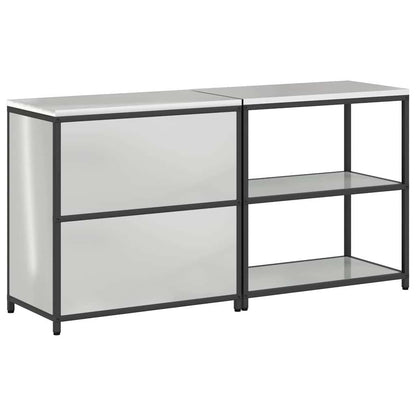 Ensemble de rangement cuisine 2 pcs Argent 180 x 50 x 92 cm
