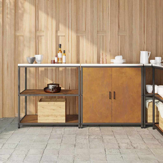Ensemble de rangement cuisine 2 pcs Rouillé 180 x 50 x 92 cm