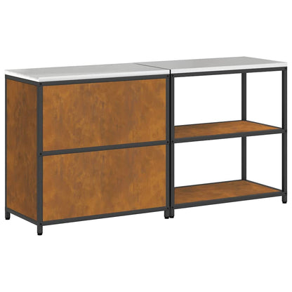Ensemble de rangement cuisine 2 pcs Rouillé 180 x 50 x 92 cm