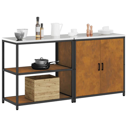 Ensemble de rangement cuisine 2 pcs Rouillé 180 x 50 x 92 cm