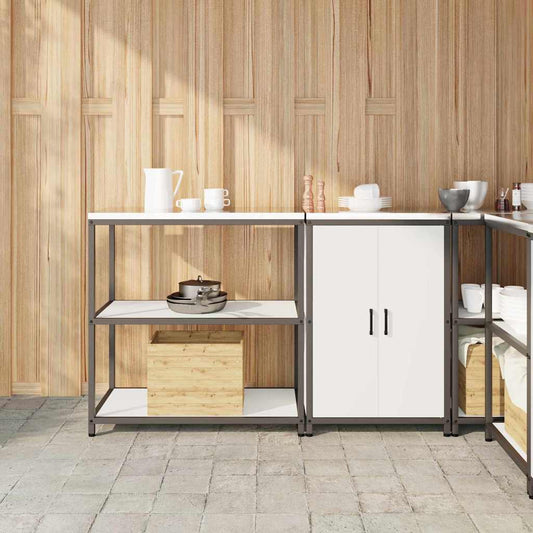 Ensemble de rangement cuisine 2 pcs Blanc 150 x 50 x 92 cm