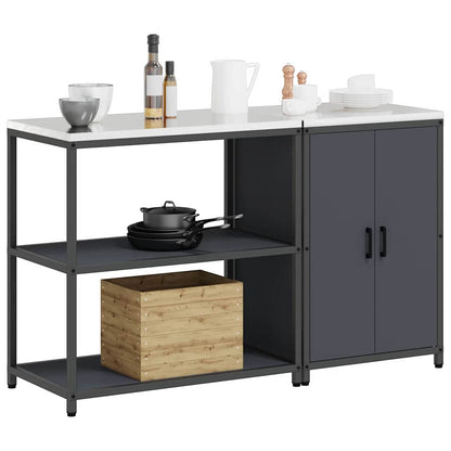 Ensemble de rangement cuisine 2 pcs Anthracite 150 x 50 x 92 cm